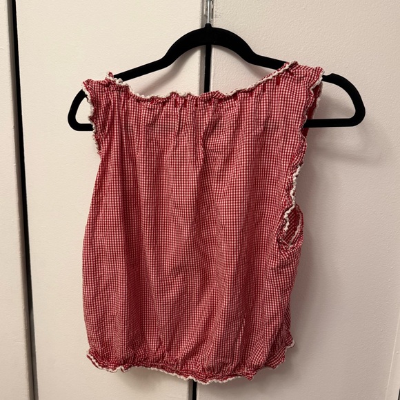 Down Red Gingham Traveler Top - Picture 4 of 5